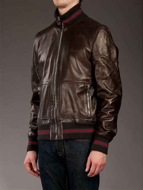 gucci leather strip|Gucci leather jacket online.